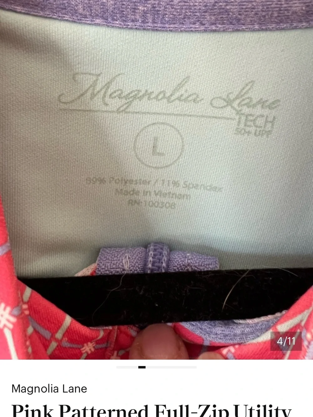 Pink Patterned Full-Zip Utility from Magnolia lane. Size L. Gently loved:)🥰 - Picture 5 of 11